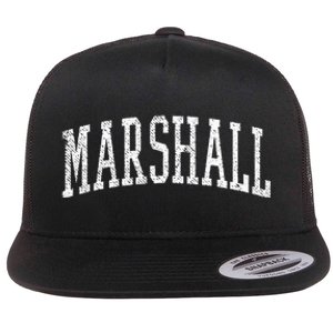 Varsity Distressed Marshall Flat Bill Trucker Hat