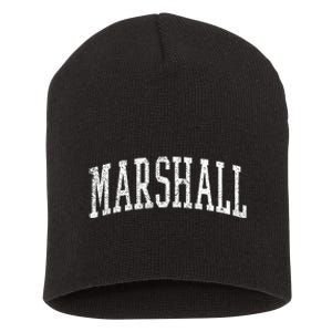 Varsity Distressed Marshall Short Acrylic Beanie