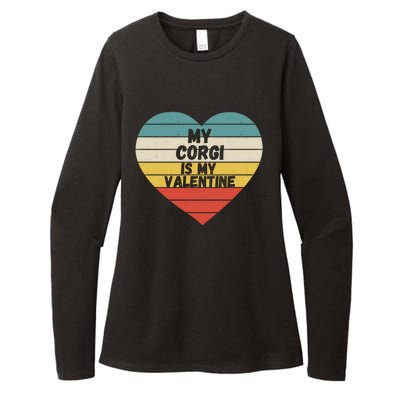 Valentines Day My Corgi Is My Valentine Dog Mom Dad For Him Gift Womens CVC Long Sleeve Shirt