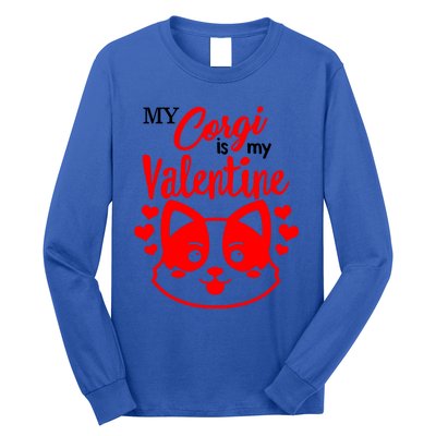 Valentines Day My Corgi Is My Valentine Dog Mom Mama Single Gift Long Sleeve Shirt