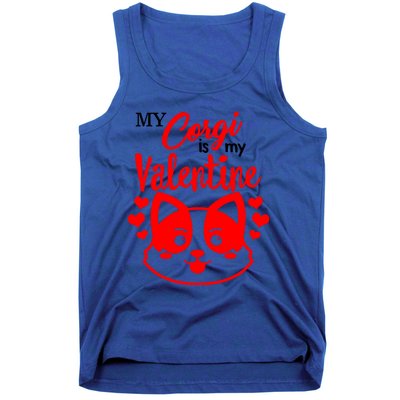 Valentines Day My Corgi Is My Valentine Dog Mom Mama Single Gift Tank Top