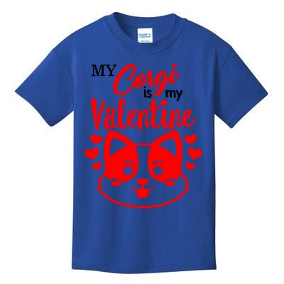 Valentines Day My Corgi Is My Valentine Dog Mom Mama Single Gift Kids T-Shirt