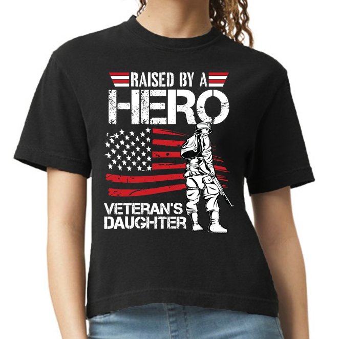 Veteran Daughter Month Of The Military Child Army Comfort Colors Boxy T-Shirt