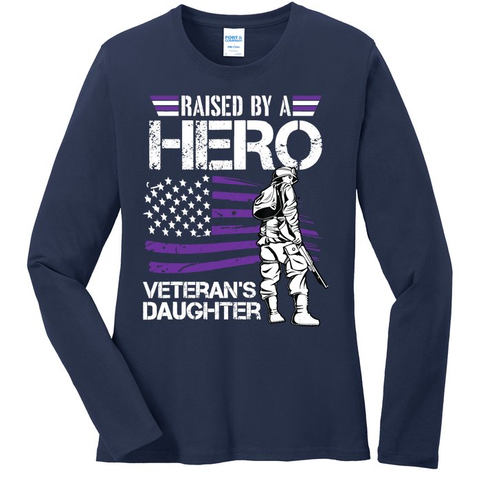 Veteran Daughter Month Of The Military Child Army Ladies Long Sleeve Shirt