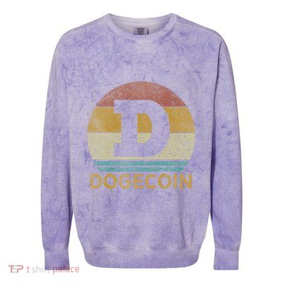 Vintage Dogecoin Miner Dogecoin Colorblast Crewneck Sweatshirt