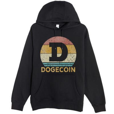 Vintage Dogecoin Miner Dogecoin Premium Pullover Hoodie
