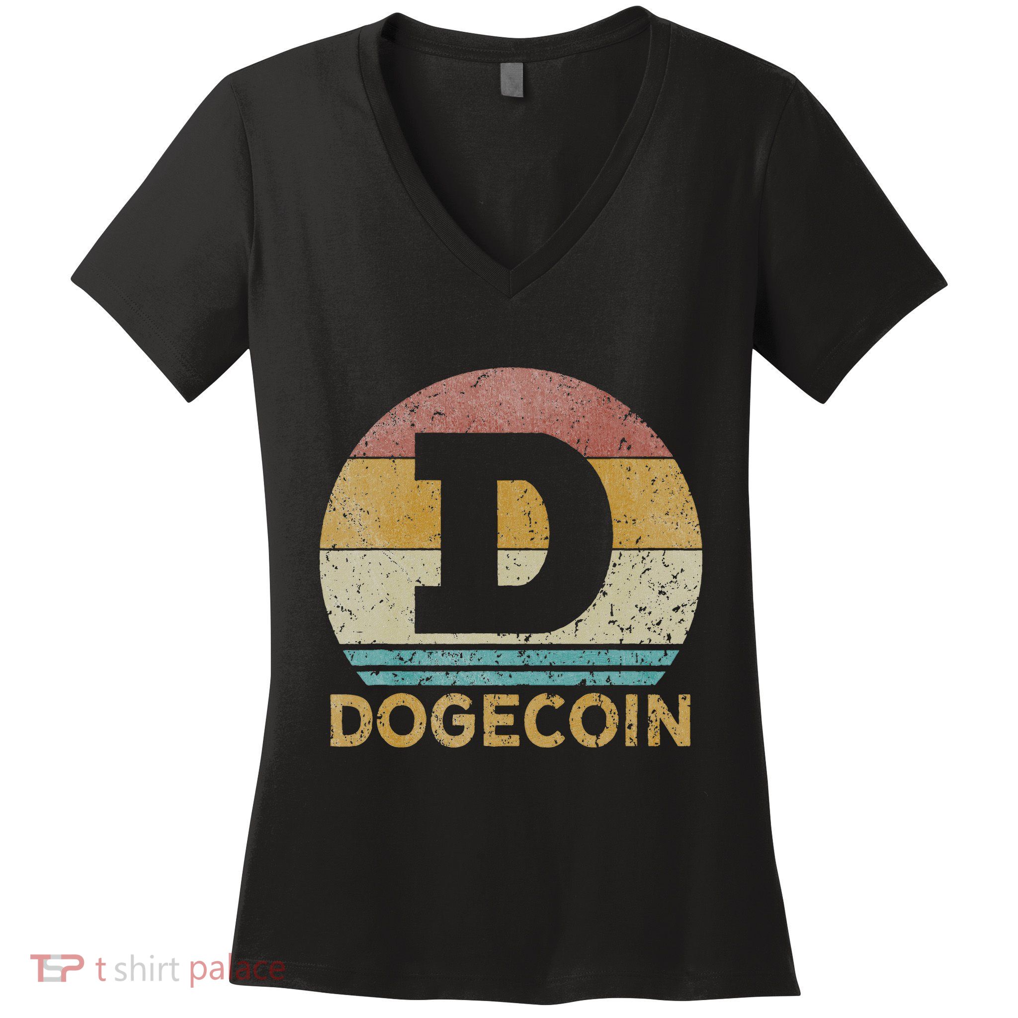 Vintage Dogecoin Miner Dogecoin Women's V-Neck T-Shirt