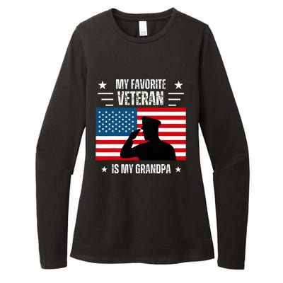 Veterans Day Military My Favorite Veteran Is My Grandpa Womens CVC Long Sleeve Shirt