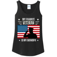 Veterans Day Military My Favorite Veteran Is My Grandpa Ladies Essential Tank