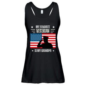 Veterans Day Military My Favorite Veteran Is My Grandpa Ladies Essential Flowy Tank