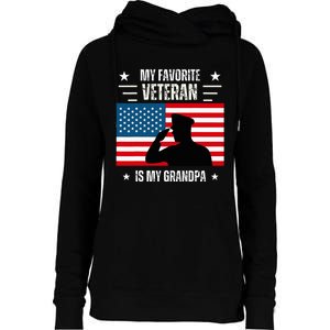 Veterans Day Military My Favorite Veteran Is My Grandpa Womens Funnel Neck Pullover Hood