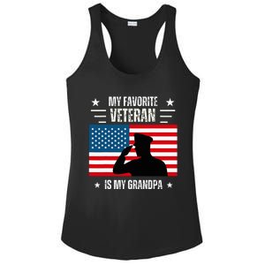 Veterans Day Military My Favorite Veteran Is My Grandpa Ladies PosiCharge Competitor Racerback Tank