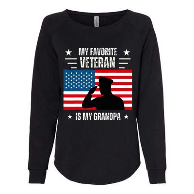 Veterans Day Military My Favorite Veteran Is My Grandpa Womens California Wash Sweatshirt