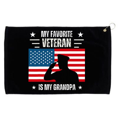 Veterans Day Military My Favorite Veteran Is My Grandpa Grommeted Golf Towel