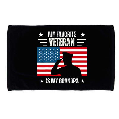 Veterans Day Military My Favorite Veteran Is My Grandpa Microfiber Hand Towel