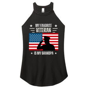 Veterans Day Military My Favorite Veteran Is My Grandpa Women's Perfect Tri Rocker Tank