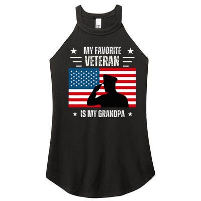 Veterans Day Military My Favorite Veteran Is My Grandpa Women's Perfect Tri Rocker Tank