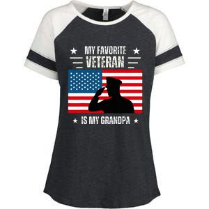 Veterans Day Military My Favorite Veteran Is My Grandpa Enza Ladies Jersey Colorblock Tee