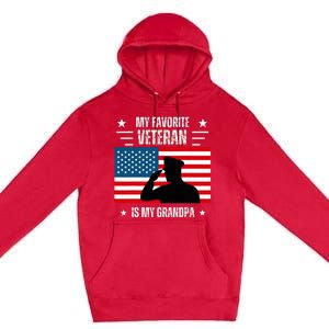 Veterans Day Military My Favorite Veteran Is My Grandpa Premium Pullover Hoodie