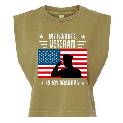 Veterans Day Military My Favorite Veteran Is My Grandpa Garment-Dyed Women's Muscle Tee