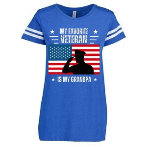 Veterans Day Military My Favorite Veteran Is My Grandpa Enza Ladies Jersey Football T-Shirt