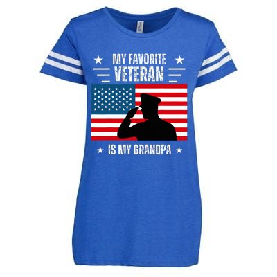 Veterans Day Military My Favorite Veteran Is My Grandpa Enza Ladies Jersey Football T-Shirt