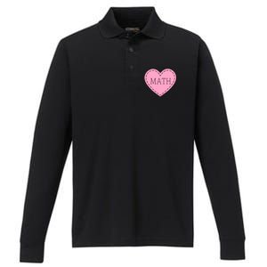 Valentine's Day Math Heart Design Cool Gift Performance Long Sleeve Polo