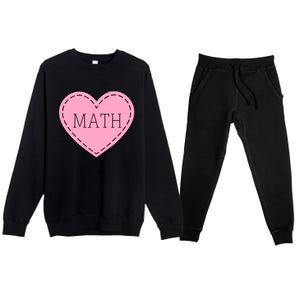 Valentine's Day Math Heart Design Cool Gift Premium Crewneck Sweatsuit Set