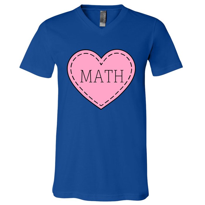 Valentine's Day Math Heart Design Cool Gift V-Neck T-Shirt