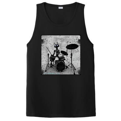 Vintage Distressed Machine Learning AI Robot Music Drummer PosiCharge Competitor Tank