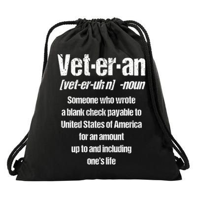 Veterans Day Memorial Day Funny Veteran Noun Us Soldier Great Gift Drawstring Bag