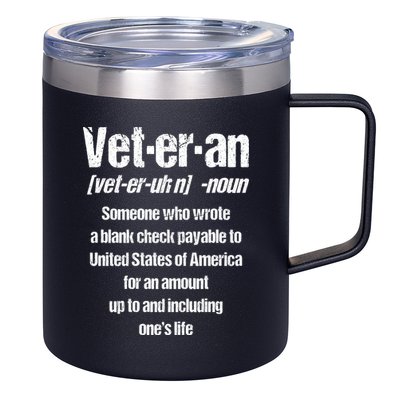 Veterans Day Memorial Day Funny Veteran Noun Us Soldier Great Gift 12oz Stainless Steel Coffee Mug