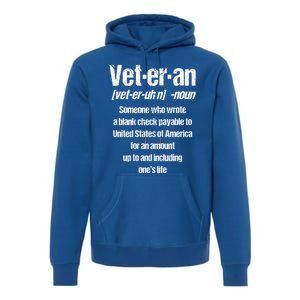 Veterans Day Memorial Day Funny Veteran Noun Us Soldier Great Gift Premium Hoodie