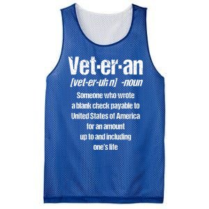 Veterans Day Memorial Day Funny Veteran Noun Us Soldier Great Gift Mesh Reversible Basketball Jersey Tank