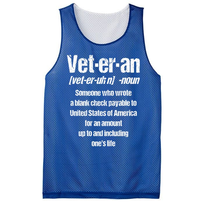 Veterans Day Memorial Day Funny Veteran Noun Us Soldier Great Gift Mesh Reversible Basketball Jersey Tank