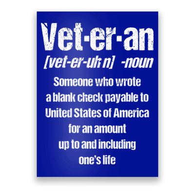 Veterans Day Memorial Day Funny Veteran Noun Us Soldier Great Gift Poster