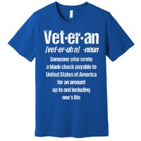 Veterans Day Memorial Day Funny Veteran Noun Us Soldier Great Gift Premium T-Shirt