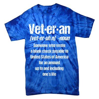 Veterans Day Memorial Day Funny Veteran Noun Us Soldier Great Gift Tie-Dye T-Shirt