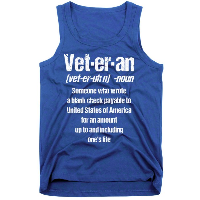 Veterans Day Memorial Day Funny Veteran Noun Us Soldier Great Gift Tank Top