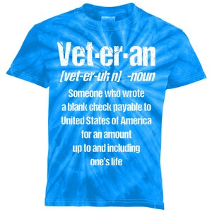 Veterans Day Memorial Day Funny Veteran Noun Us Soldier Great Gift Kids Tie-Dye T-Shirt