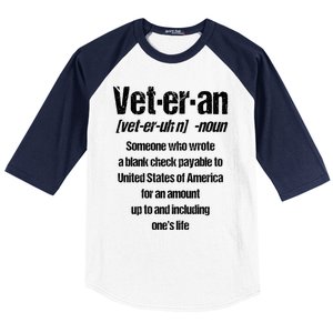 Veterans Day Memorial Day Funny Veteran Noun Us Soldier Great Gift Baseball Sleeve Shirt