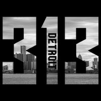 Vintage Detroit Michigan 313 Area Code Skyline T-Shirt