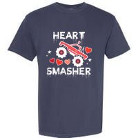 Valentines Day Monster Truck Heart Smasher Boy Garment-Dyed Heavyweight T-Shirt