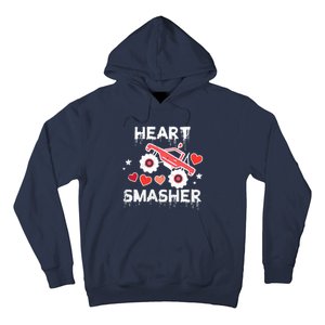 Valentines Day Monster Truck Heart Smasher Boy Hoodie