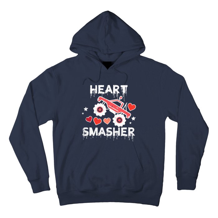 Valentines Day Monster Truck Heart Smasher Boy Hoodie