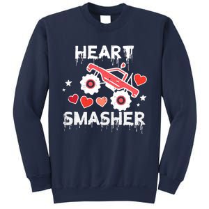 Valentines Day Monster Truck Heart Smasher Boy Sweatshirt