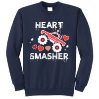 Valentines Day Monster Truck Heart Smasher Boy Sweatshirt