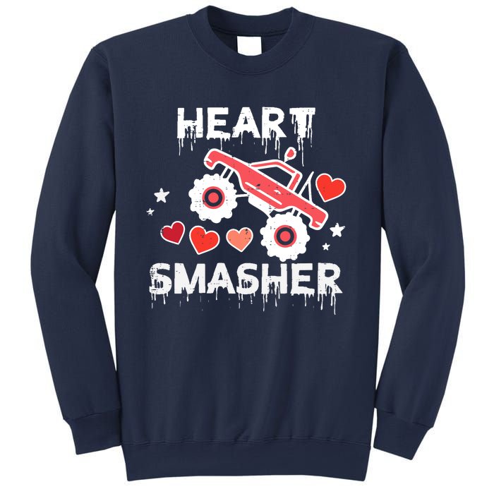 Valentines Day Monster Truck Heart Smasher Boy Sweatshirt