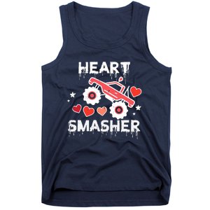 Valentines Day Monster Truck Heart Smasher Boy Tank Top