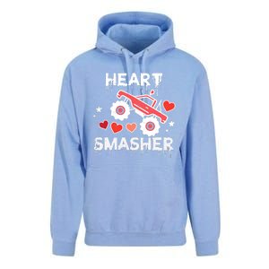 Valentines Day Monster Truck Heart Smasher Boy Unisex Surf Hoodie